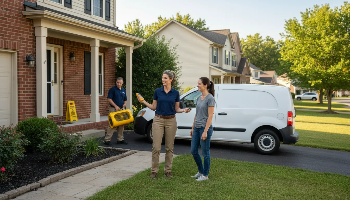 Residential water damage restoration in New Marshfield, OH